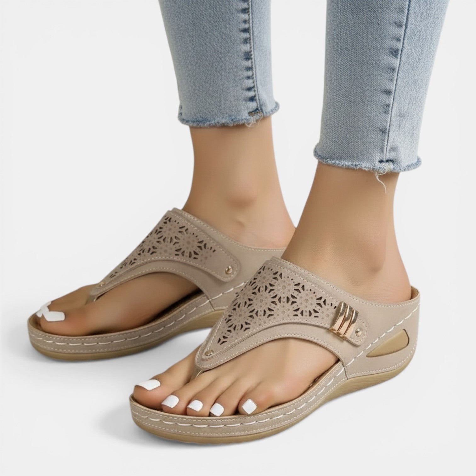 Aurazio Sandali Zeppa Estivi Ortopedici Comfort Totale per Donna