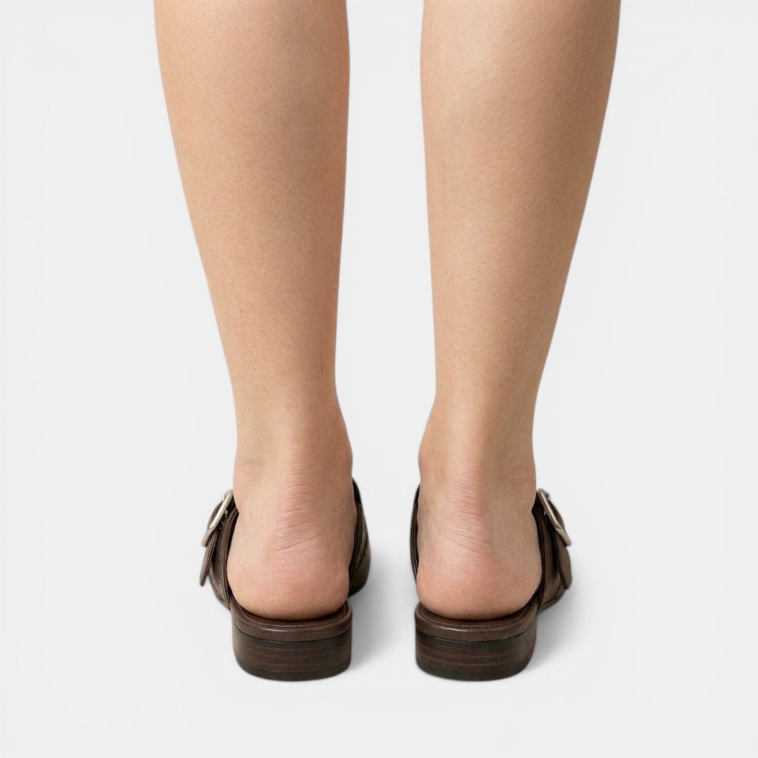 Aurazio Mules Pelle Frange Tacco Medio per Donna