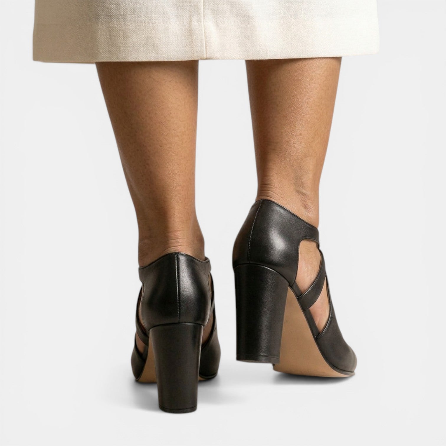 Aurazio Sandali T-Strap Pelle Tacco Elegante per Donna
