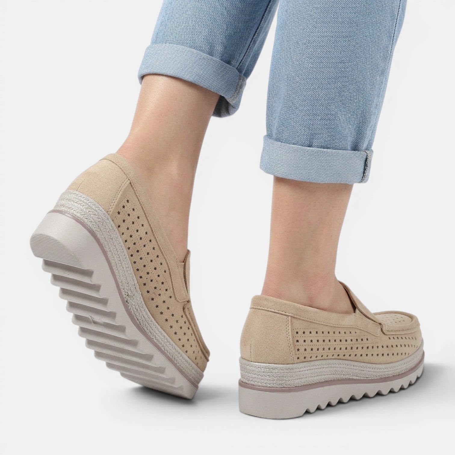 Aurazio Scarpe Zeppa Platform Ortopediche Tacco Nascosto per Donna