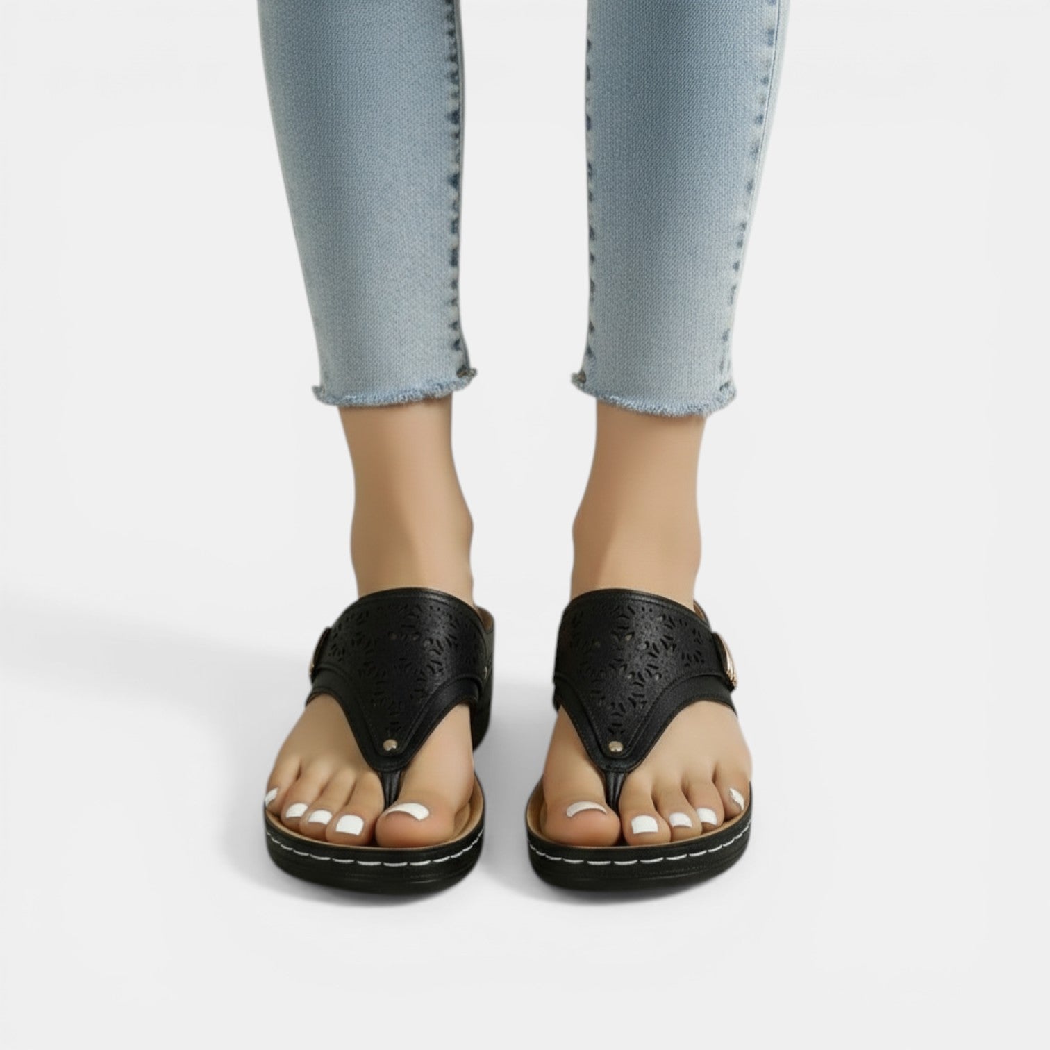 Aurazio Sandali Zeppa Estivi Ortopedici Comfort Totale per Donna