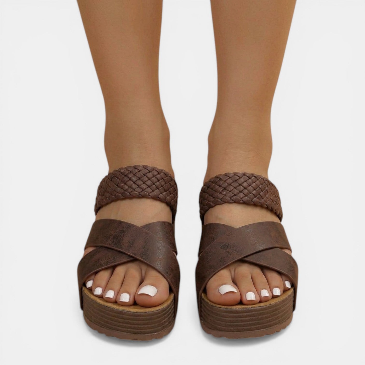 Aurazio Sandali Cinturini Incrociati Suola Comfort per Donna