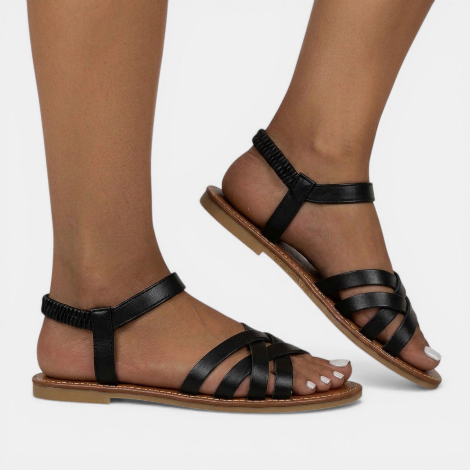 Aurazio Sandali Piatti Multi-Cinturini Costrizione Zero per Donna