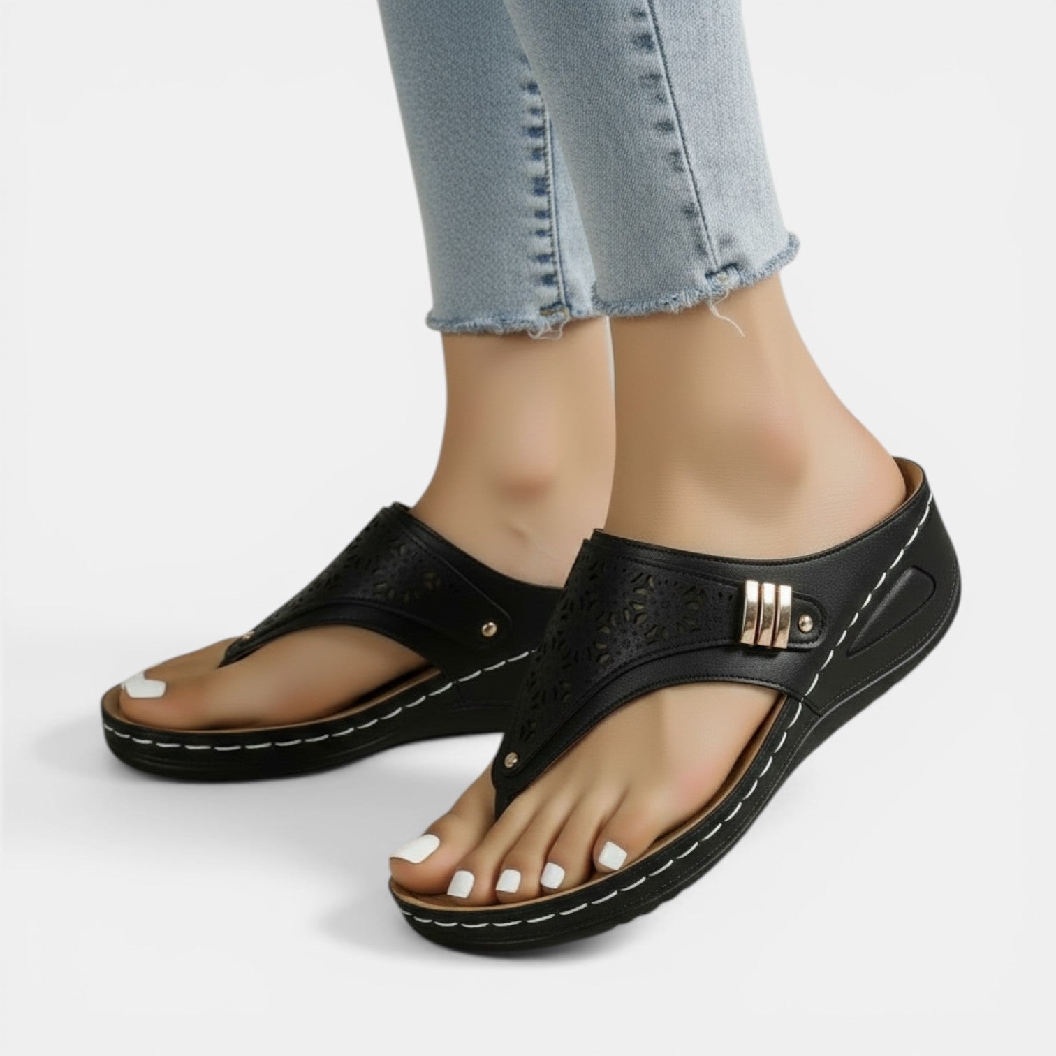 Aurazio Sandali Zeppa Estivi Ortopedici Comfort Totale per Donna