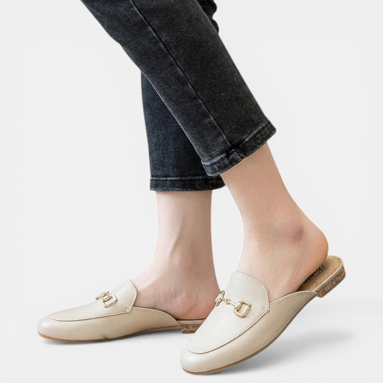 Aurazio Mules Pelle Comfort Footbed Morbida per Donna