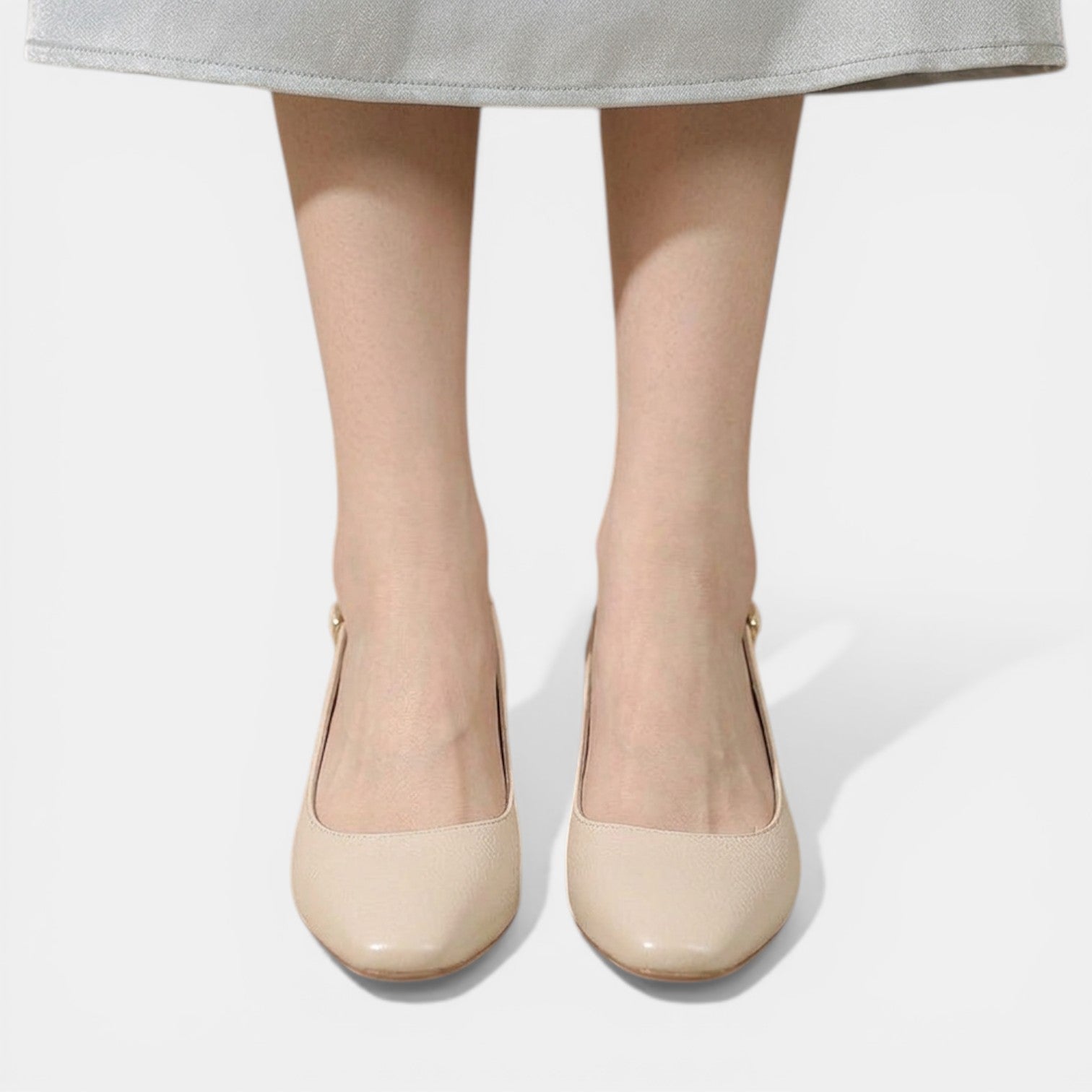 Aurazio Scarpe Tacco Scoperto Pelle Naturale per Donna
