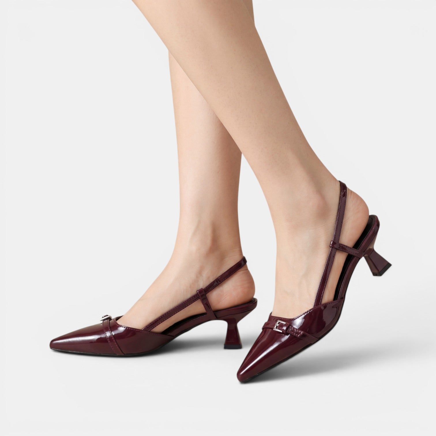 Aurazio Sandali Rossi Tacco Medio Cinturino Elegante per Donna