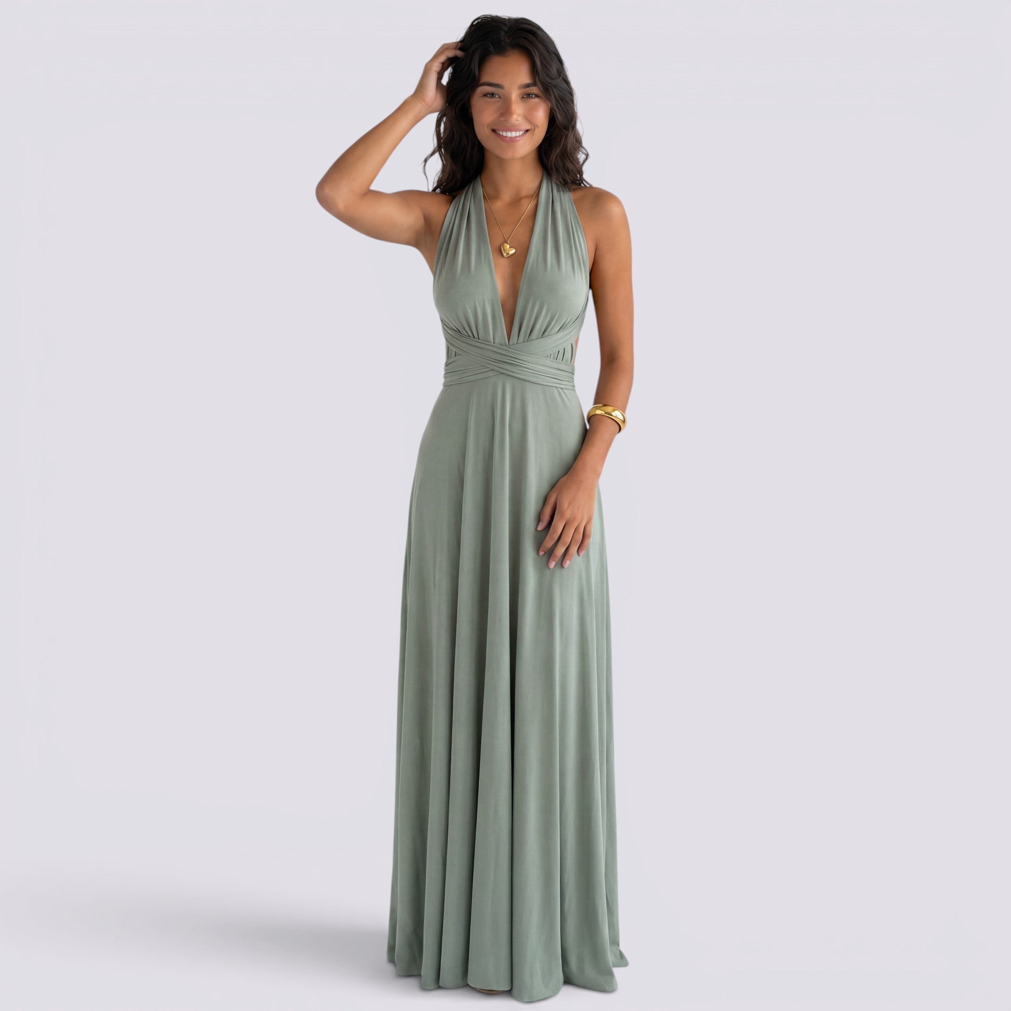 Abito Lungo Donna Multiposizione Elegante da Cerimonia