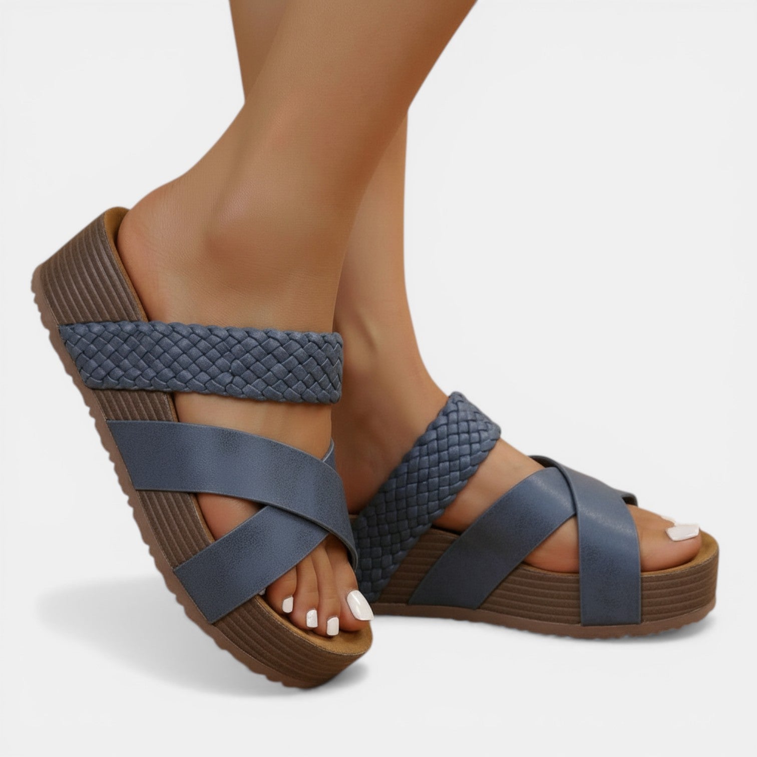 Aurazio Sandali Cinturini Incrociati Suola Comfort per Donna
