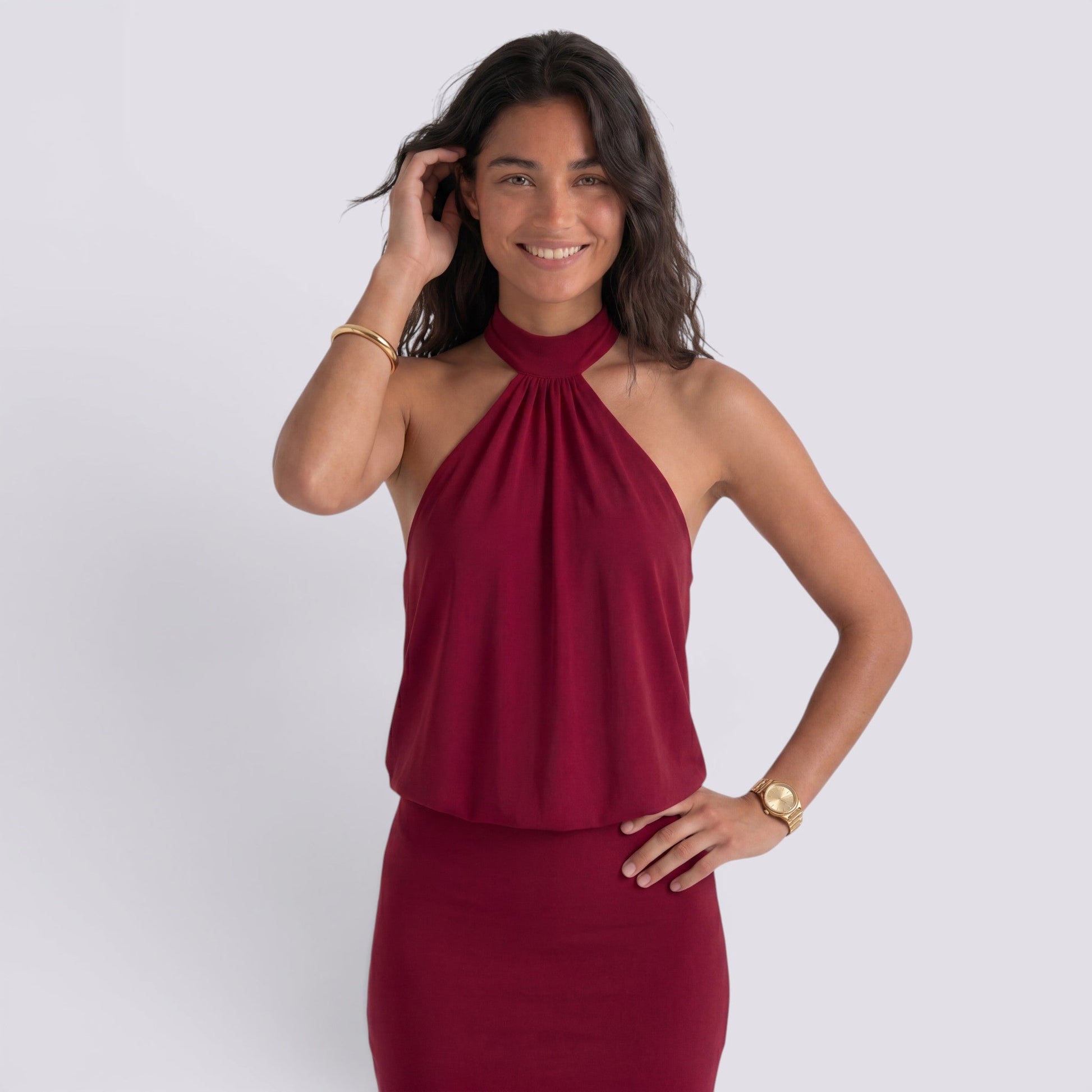 Abito Corto Donna Halter Estivo Schiena Aperta Elegante