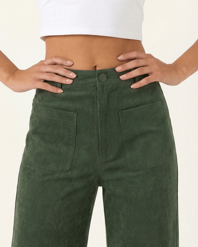 Aurazio Pantaloni in Velluto a Coste da Donna