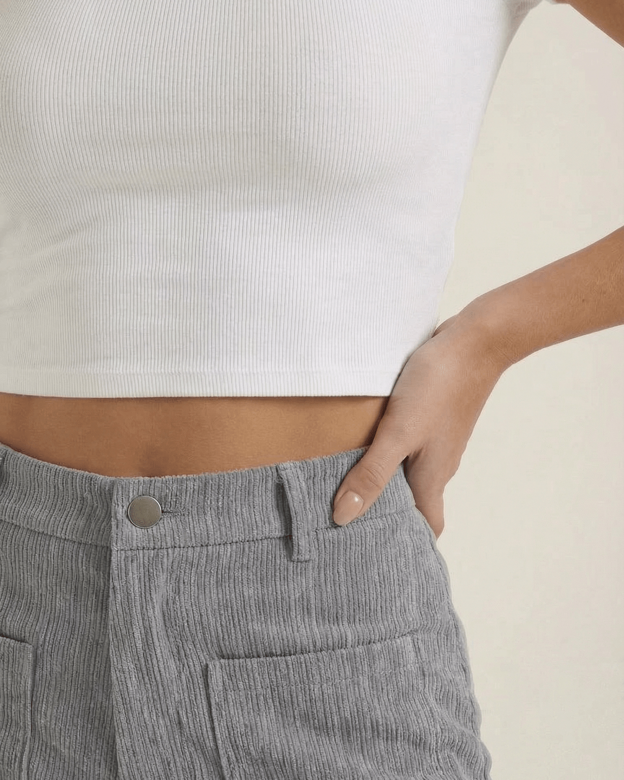 Aurazio Pantaloni in Velluto a Coste da Donna