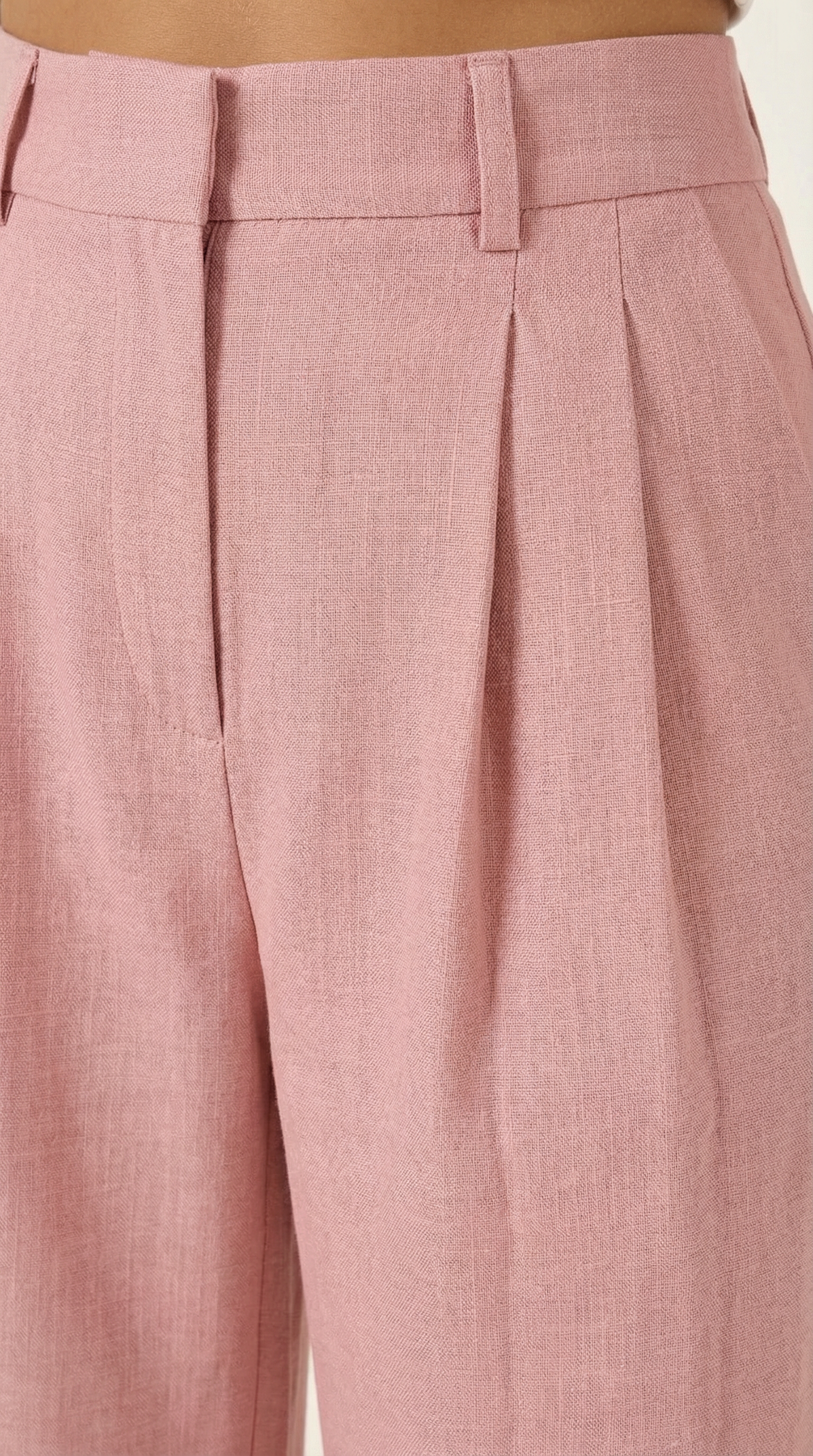 Pantaloni Donna Plissettati Vita Alta Fluidi Eleganti