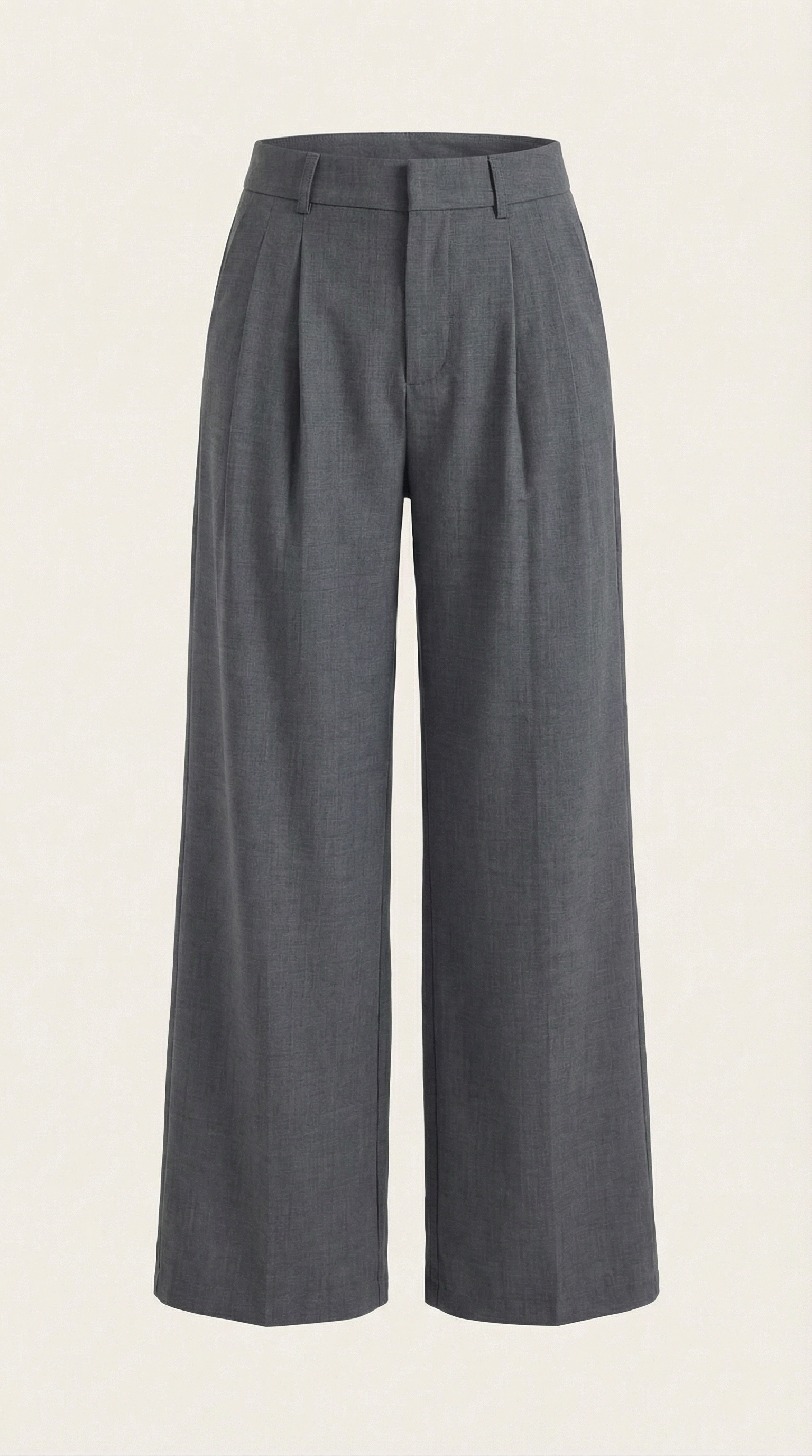 Pantaloni Donna Plissettati Vita Alta Fluidi Eleganti
