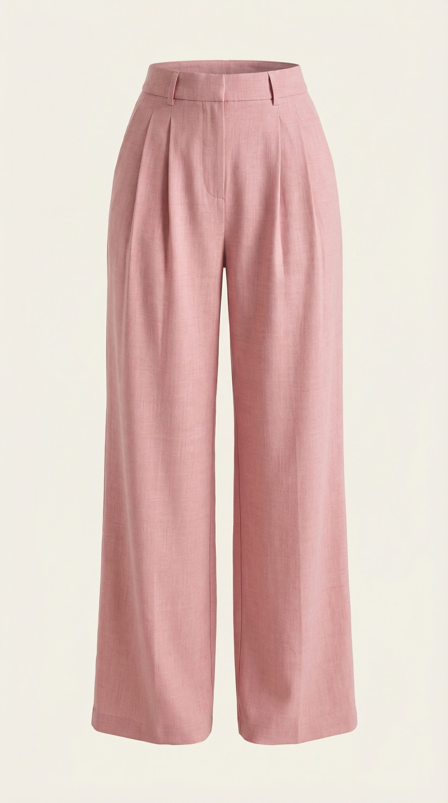 Pantaloni Donna Plissettati Vita Alta Fluidi Eleganti