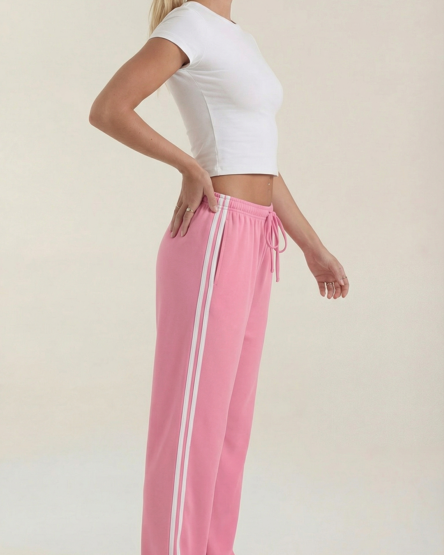 Pantaloni Donna Sportivi a Gamba Larga Athleisure Comodi