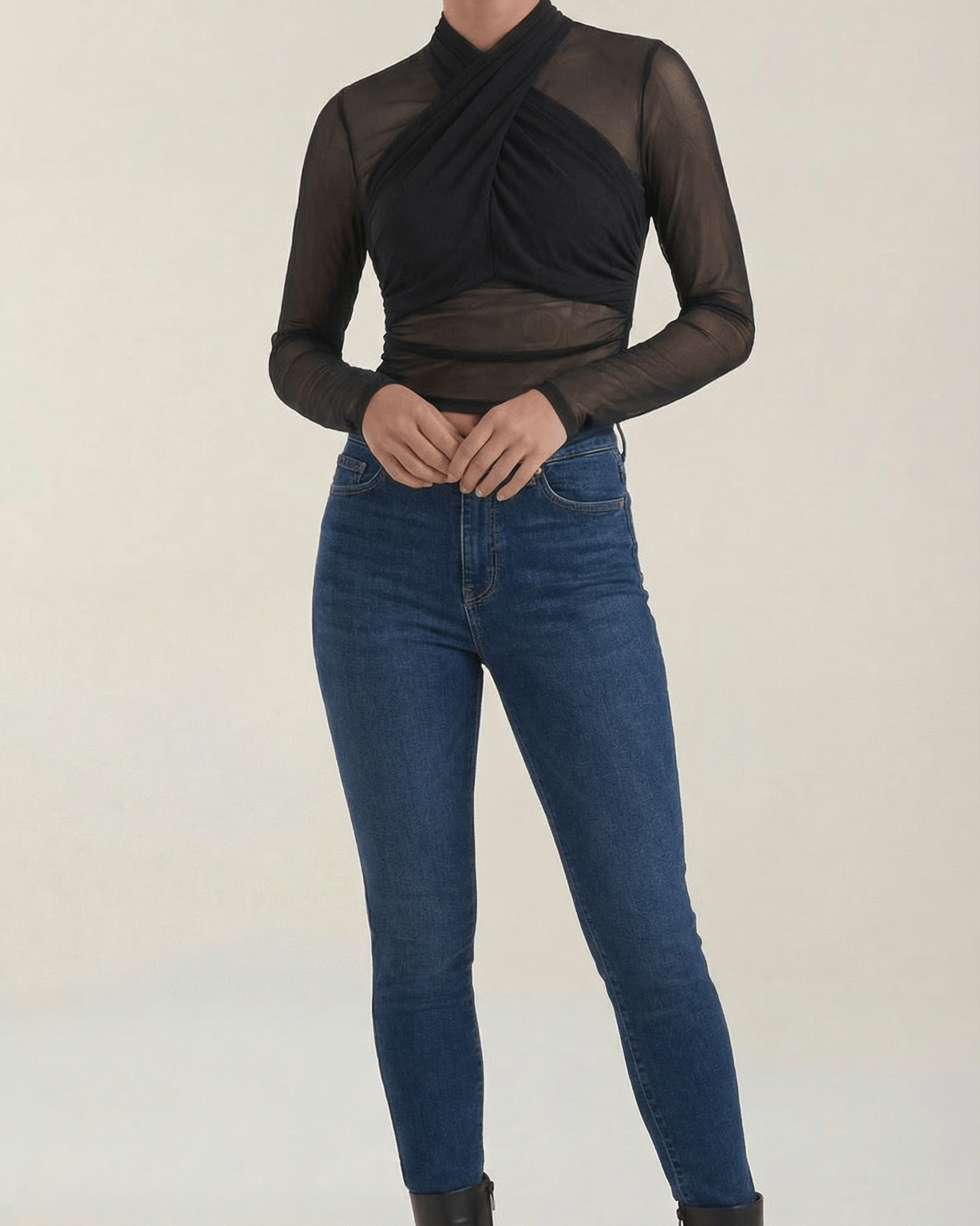 Aurazio Top in Rete Trasparente da Donna