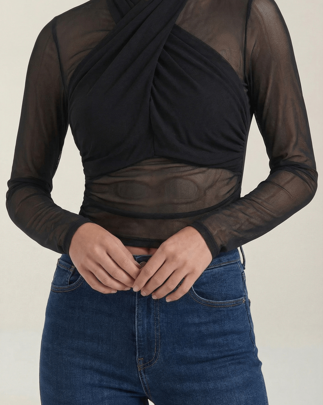 Aurazio Top in Rete Trasparente da Donna