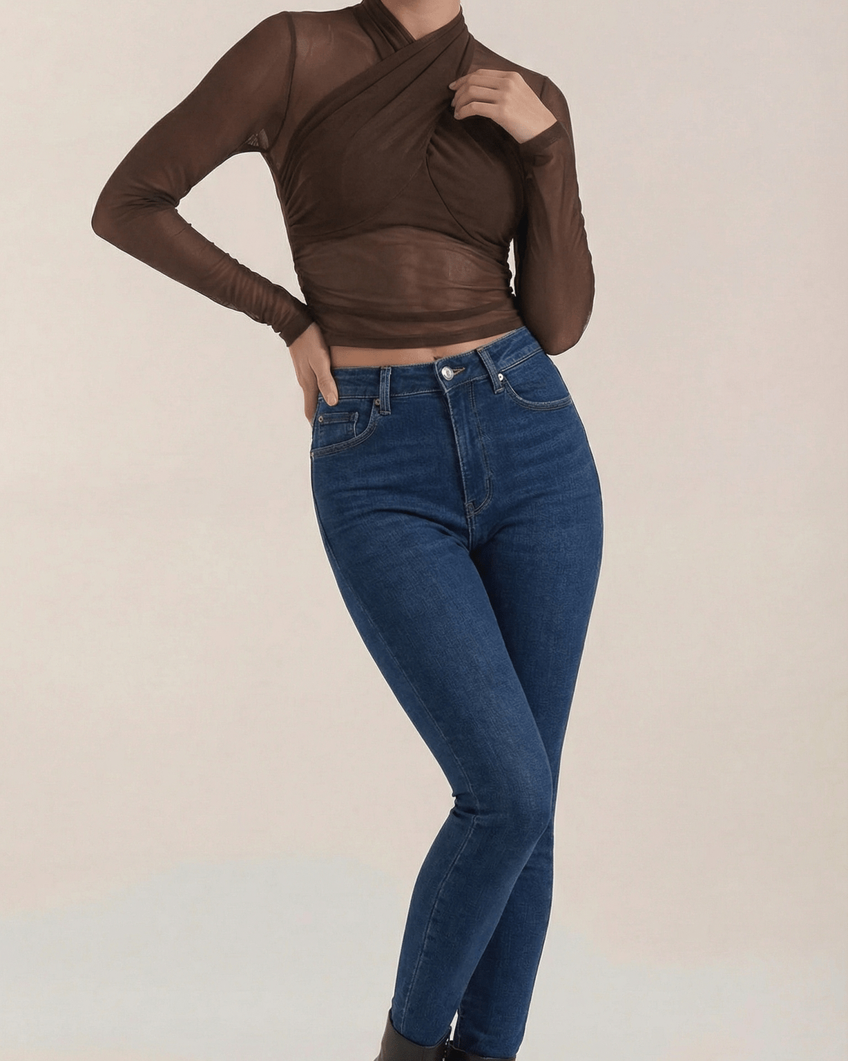 Aurazio Top in Rete Trasparente da Donna