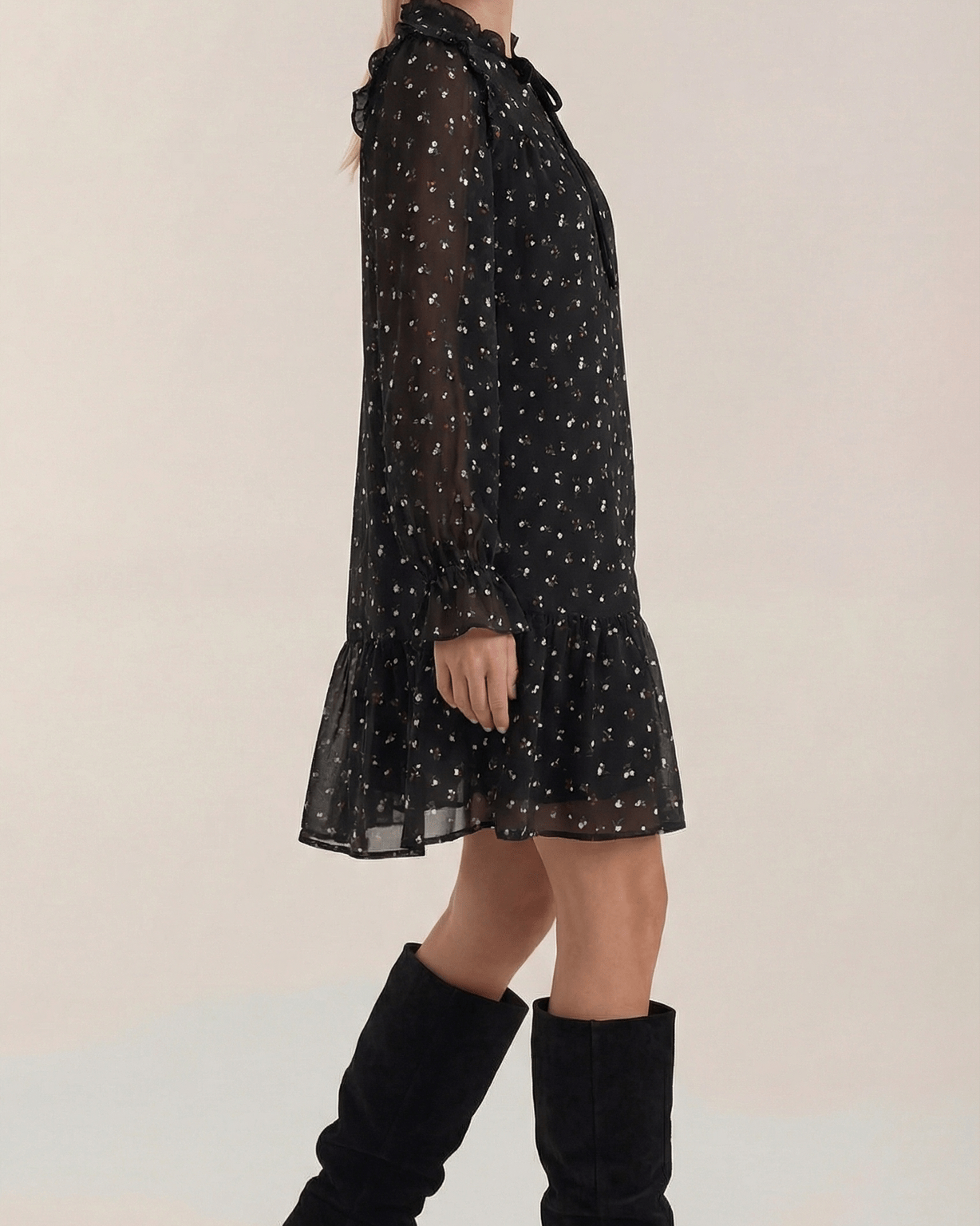 Aurazio Abito Mini con Volant da Donna