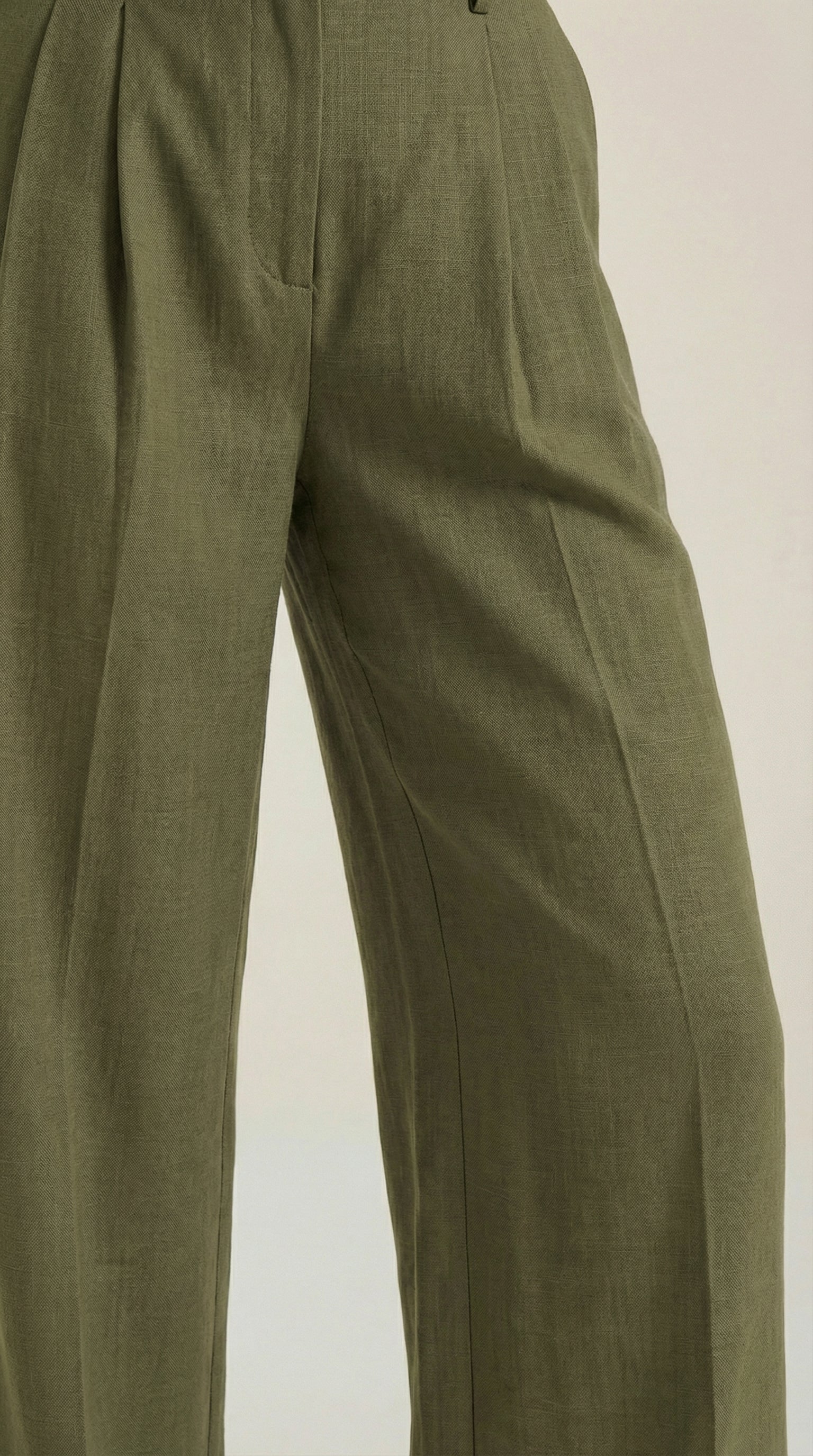 Pantaloni Donna Plissettati Vita Alta Fluidi Eleganti