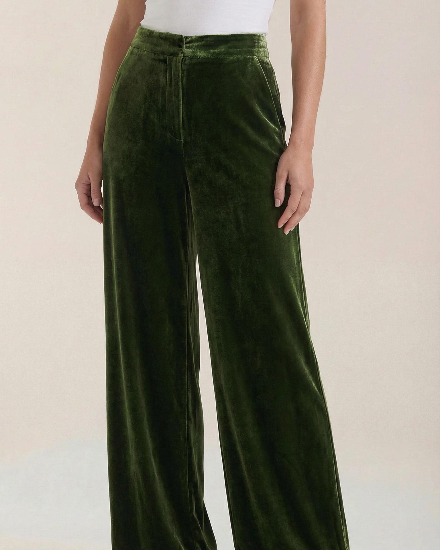 Aurazio Pantaloni in Velluto a Palazzo per Donne