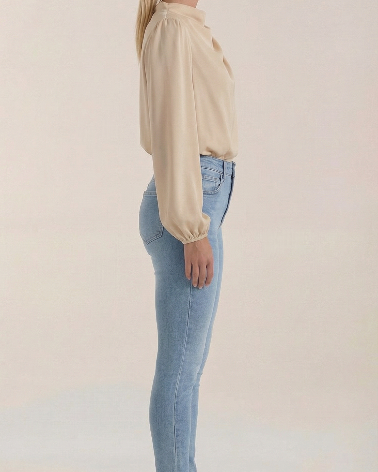 Camicia Donna Drappeggiata Fluida Maniche Lunghe Leggera