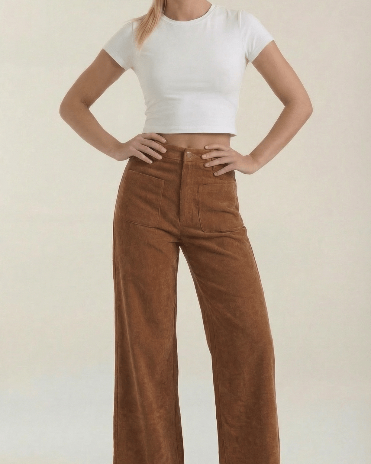 Aurazio Pantaloni in Velluto a Coste da Donna