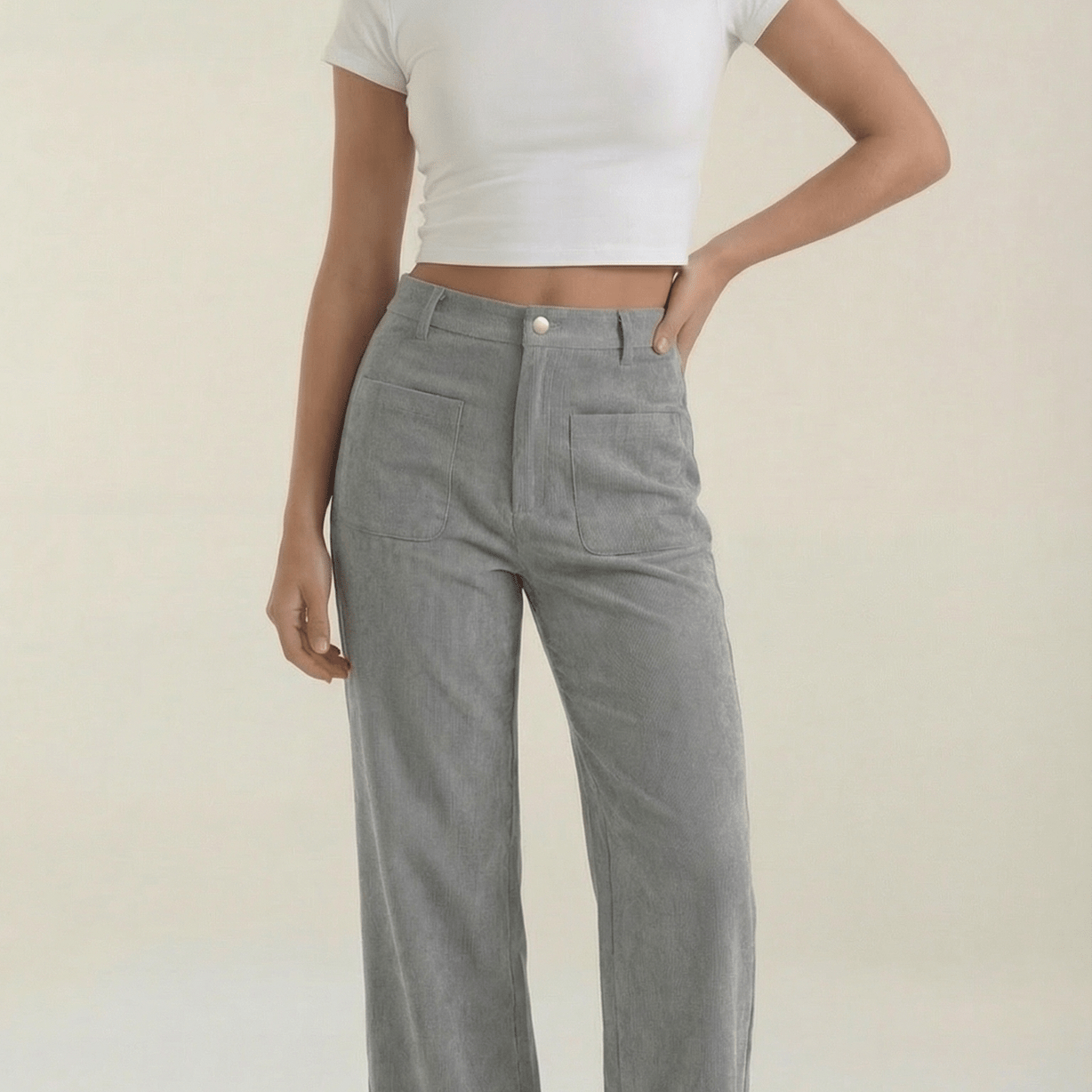 Aurazio Pantaloni in Velluto a Coste da Donna