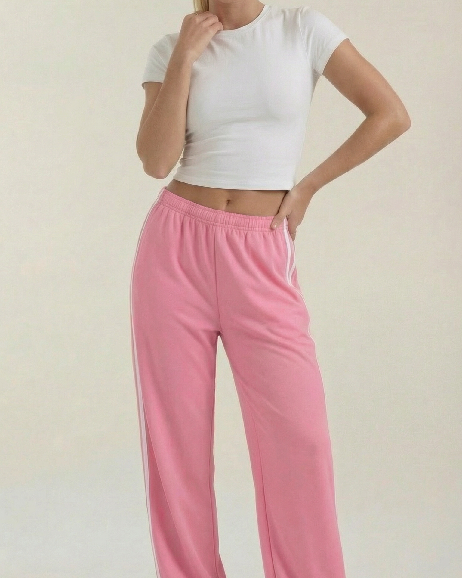 Pantaloni Donna Sportivi a Gamba Larga Athleisure Comodi