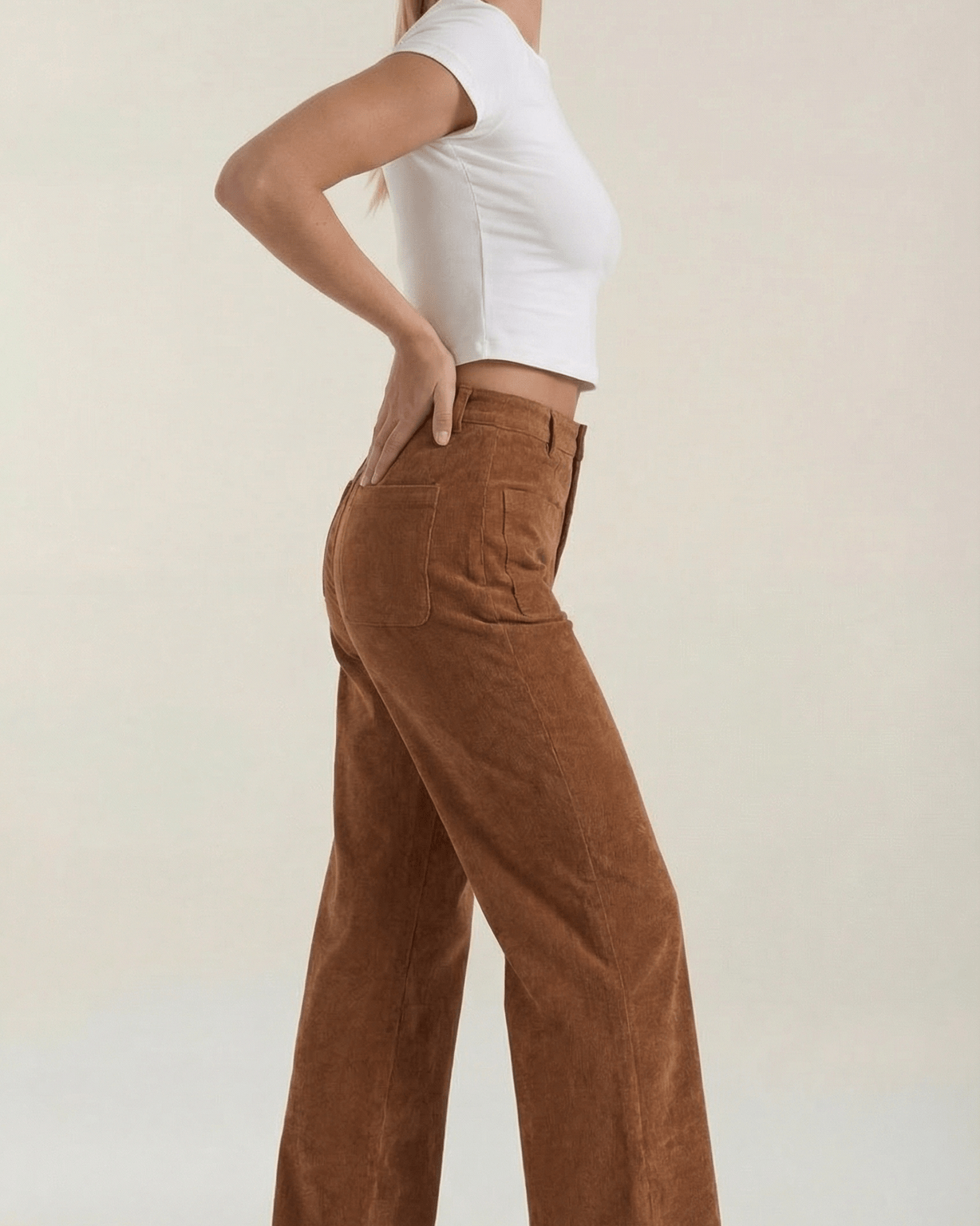 Aurazio Pantaloni in Velluto a Coste da Donna