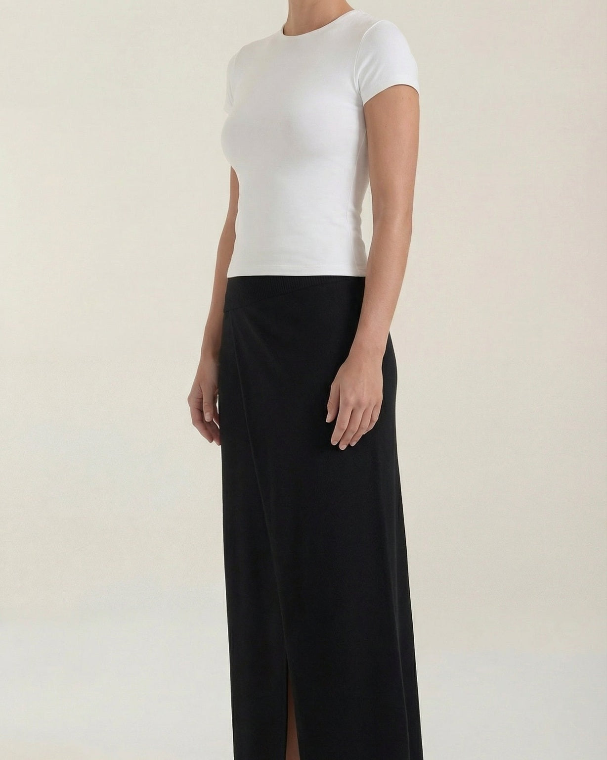 Aurazio Gonna Midi Avvolgente in Maglia da Donna