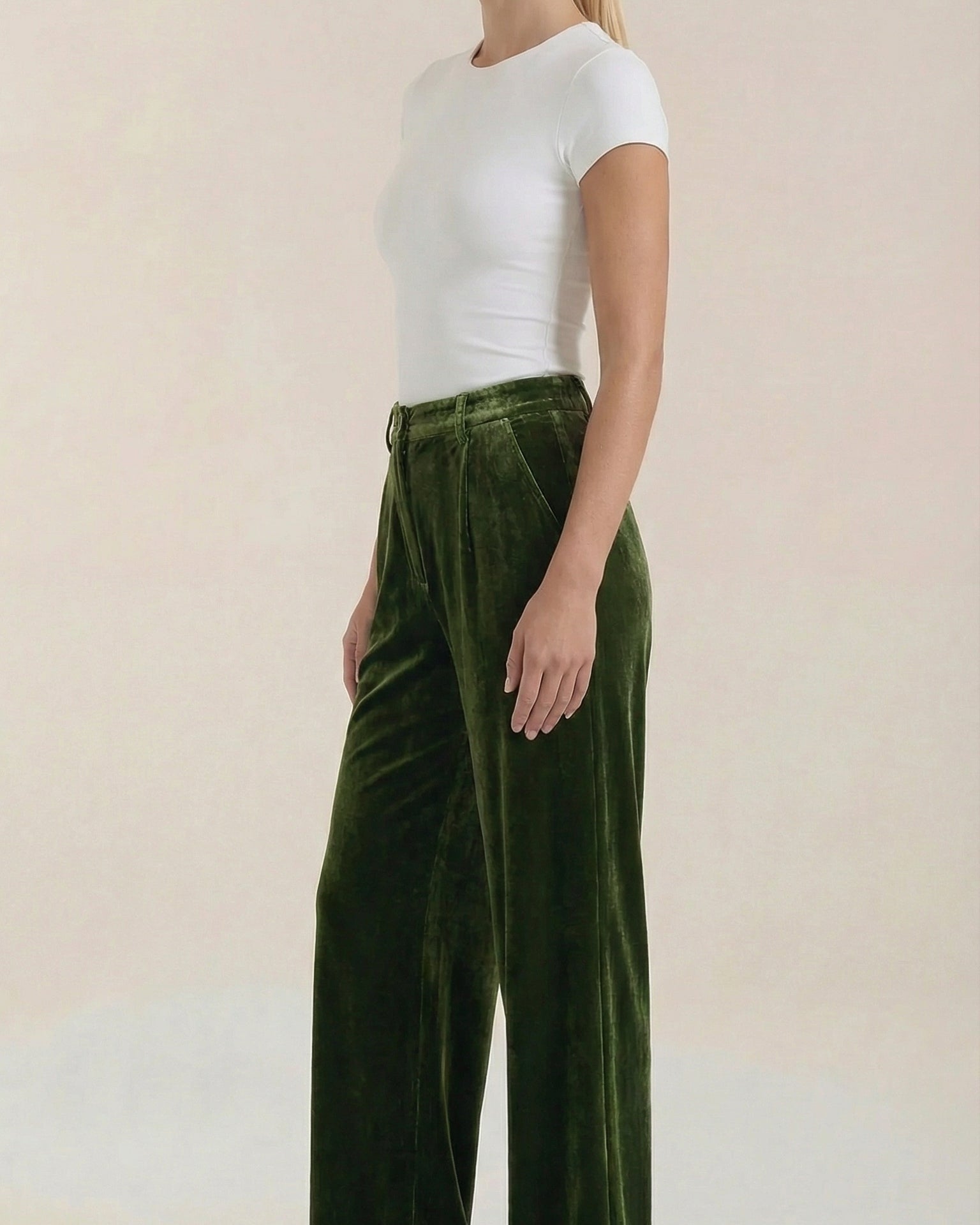 Aurazio Pantaloni in Velluto a Palazzo per Donne