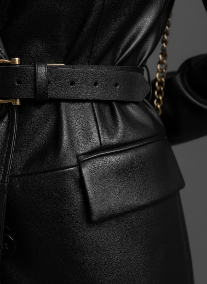 Blazer Donna Aderente Abbottonato Lunghezza Fianchi Nero