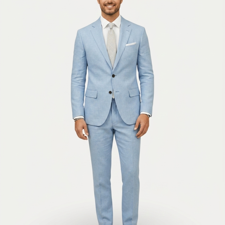 Abito Uomo Slim Fit in Lino Leggero Monopetto Due Bottoni