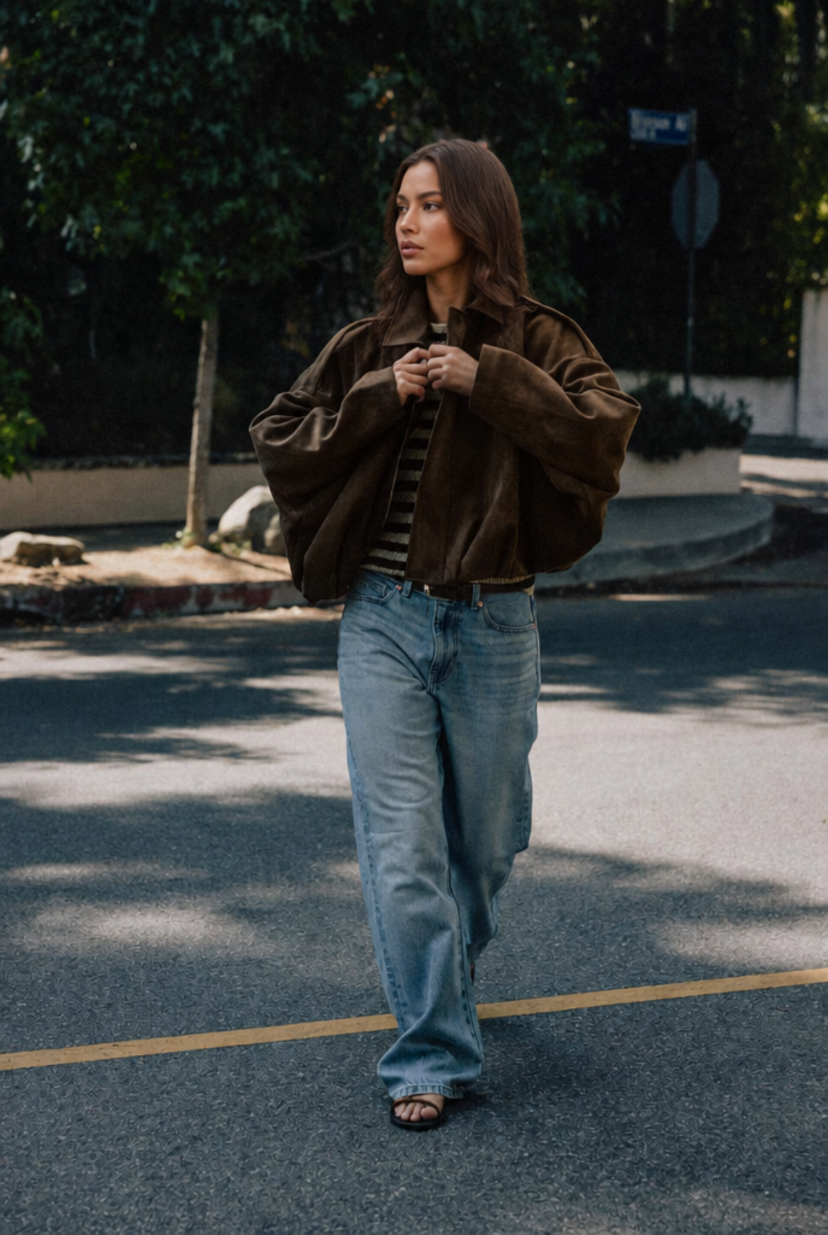 Giacca Donna in Camoscio Oversize Corta Maniche Ampie