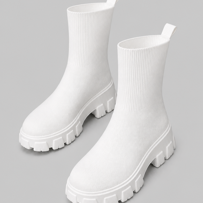 Stivali Calzino Donna Elasticizzati Suola Chunky Platform
