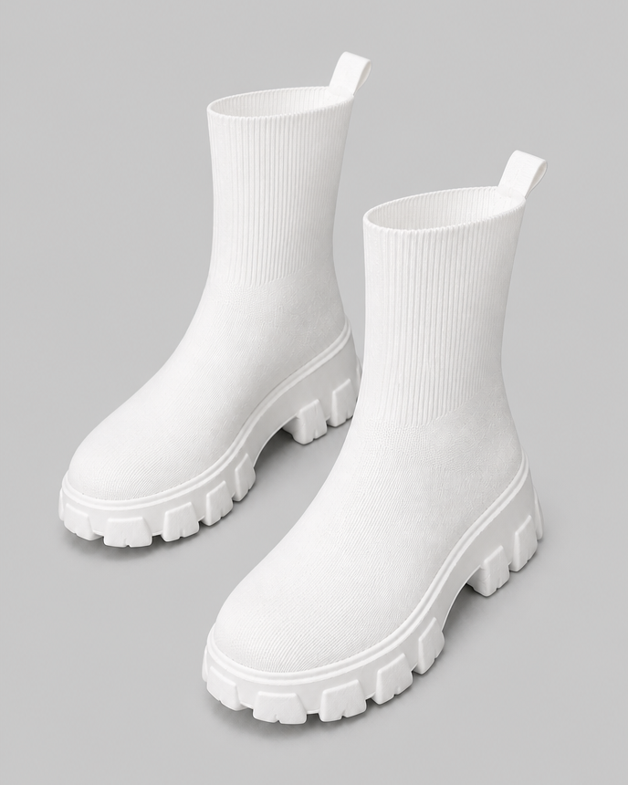 Stivali Calzino Donna Elasticizzati Suola Chunky Platform