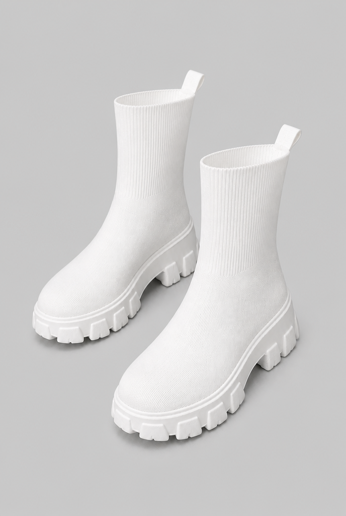 Stivali Calzino Donna Elasticizzati Suola Chunky Platform