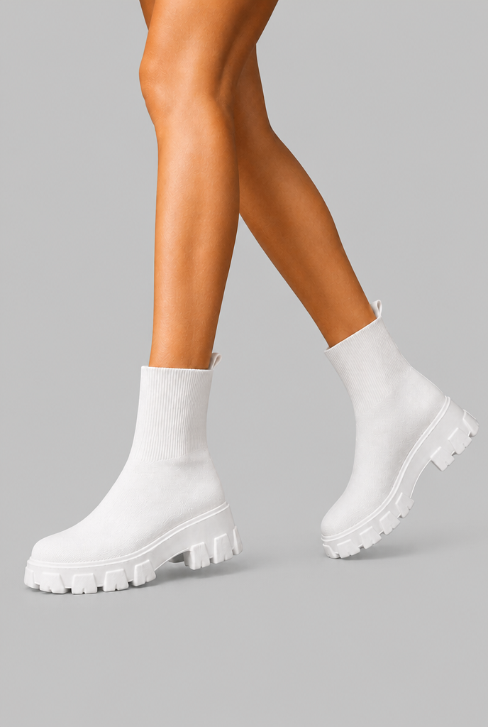 Stivali Calzino Donna Elasticizzati Suola Chunky Platform