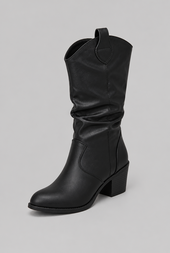 Stivali Camperos Donna Slouchy in Pelle Cuciture Western