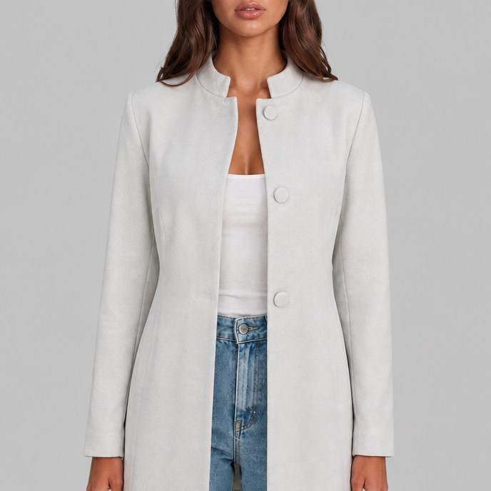 Cappotto Donna Sartoriale Corto Monopetto Collo Alto