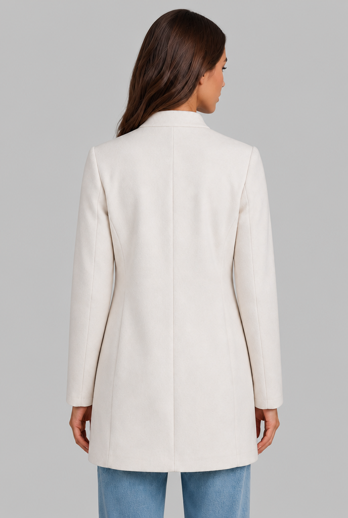 Cappotto Donna Sartoriale Corto Monopetto Collo Alto