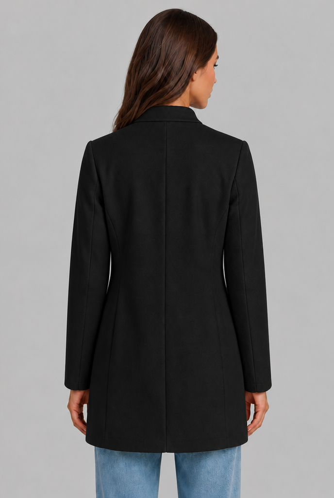 Cappotto Donna Sartoriale Corto Monopetto Collo Alto