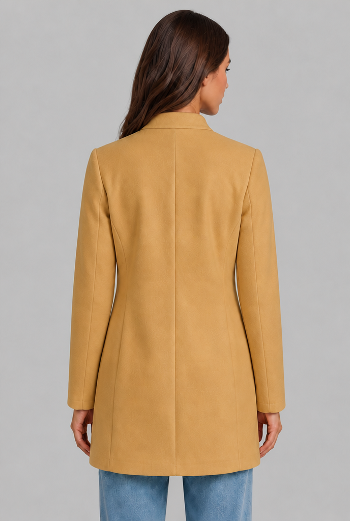 Cappotto Donna Sartoriale Corto Monopetto Collo Alto