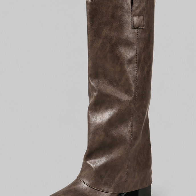 Stivali Donna Slouchy al Ginocchio Effetto Pelle Vissuto