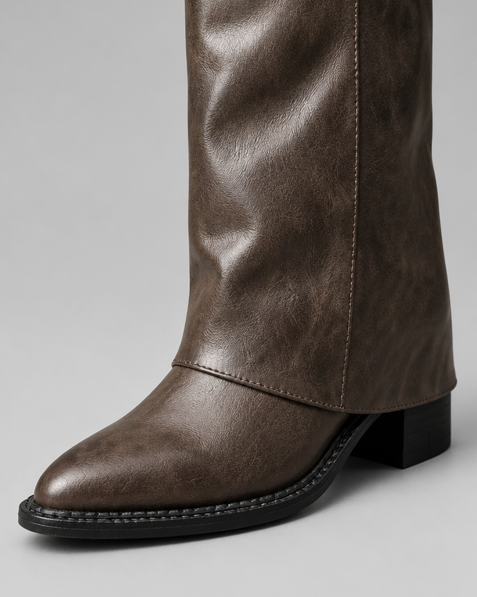 Stivali Donna Slouchy al Ginocchio Effetto Pelle Vissuto