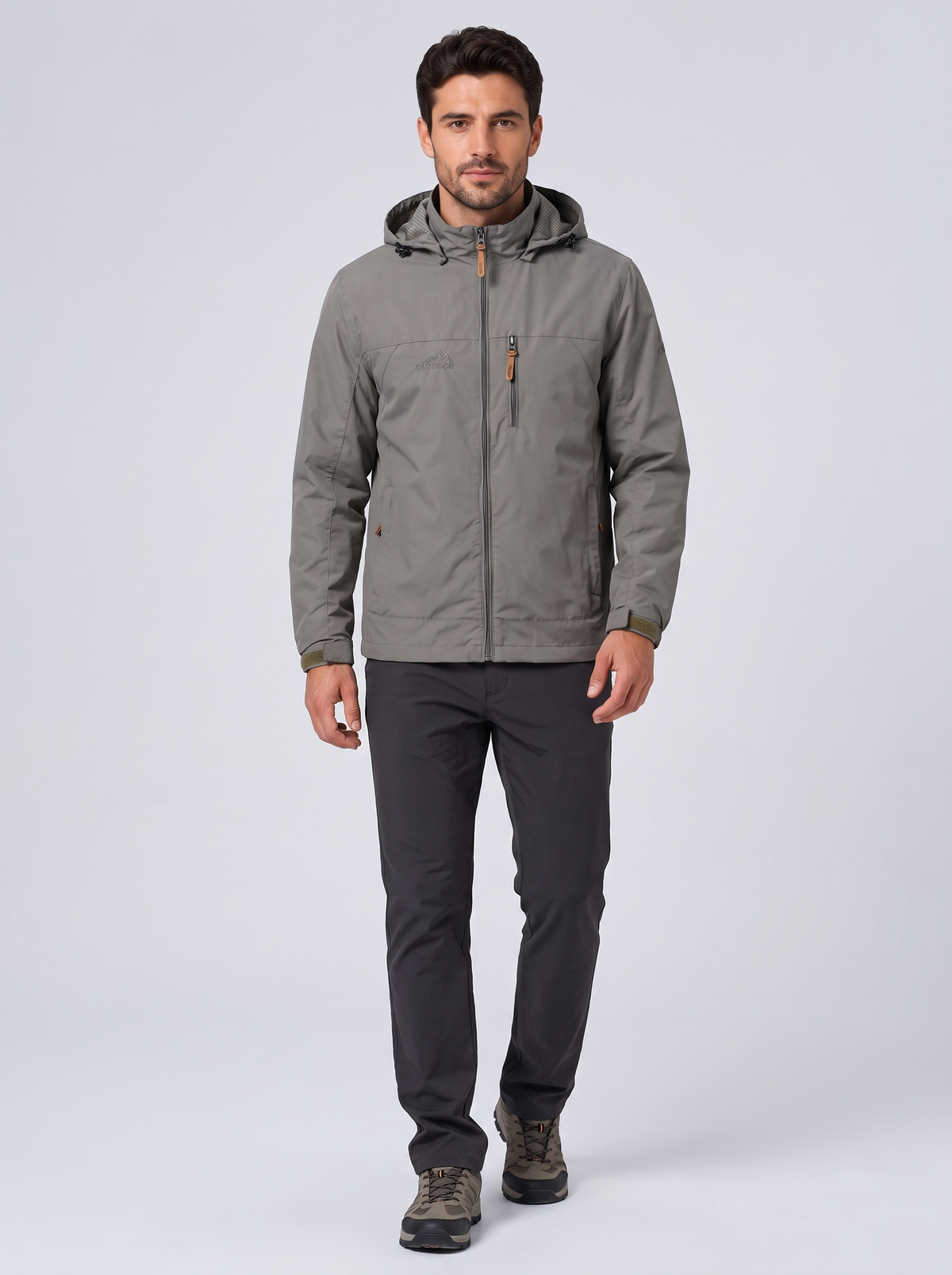 Giacca a Vento Uomo Leggera con Cappuccio Antivento Slim