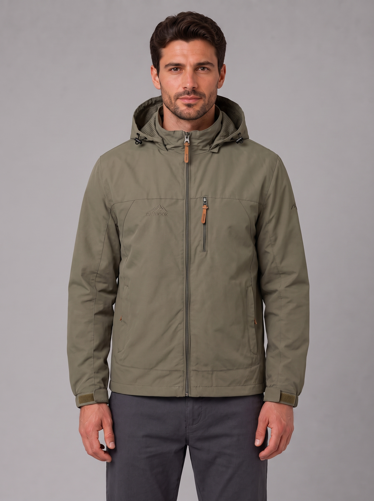Giacca a Vento Uomo Leggera con Cappuccio Antivento Slim