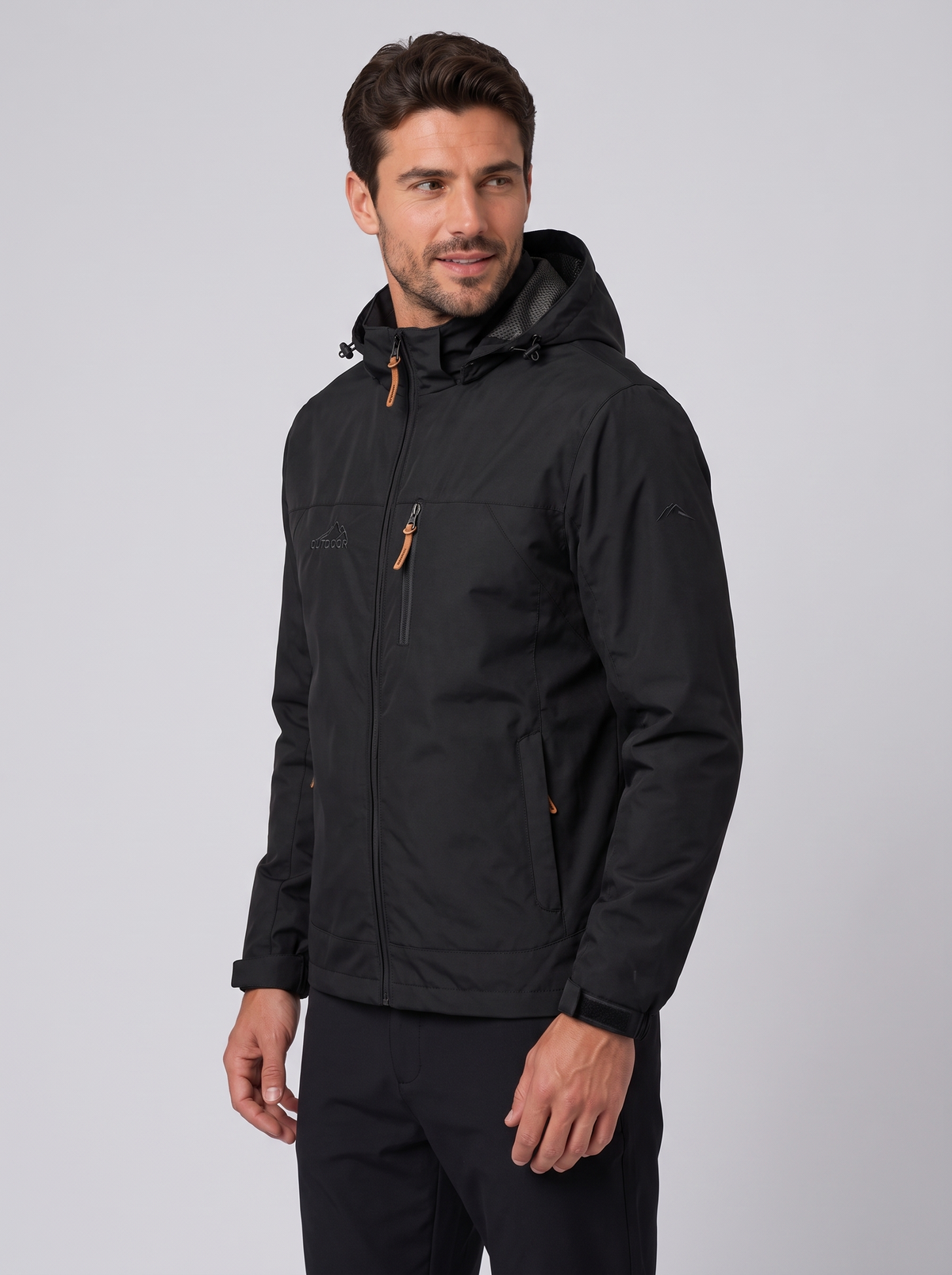 Giacca a Vento Uomo Leggera con Cappuccio Antivento Slim